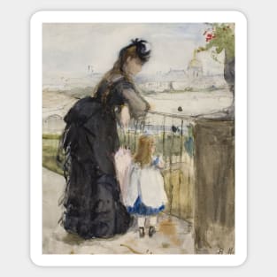 On the Balcony by Berthe Morisot Sticker
